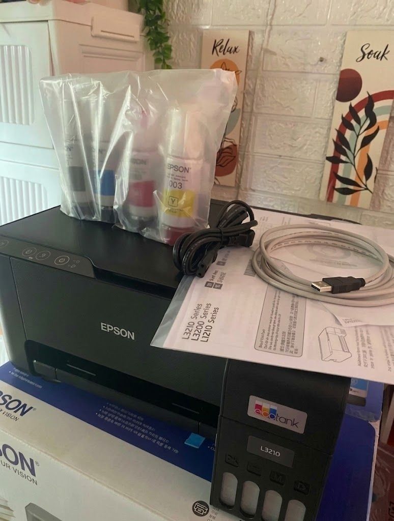 Epson L3210 Printer (Category: Printers, Scanners & Copiers) located in Valenzuela. Submitted by candy_laine299 (Listing ID 1466480664, Image 2). Description: RUSH FORSALE!!!! EPSON L3210 3in1 Printer Print, Xerox and Scan No Issue & No History of repair 4months used( Thesis used only) Complete accesories inks paper box cords manuals RFS: Di na masyado na nagagamit... Valenzuela City Location.