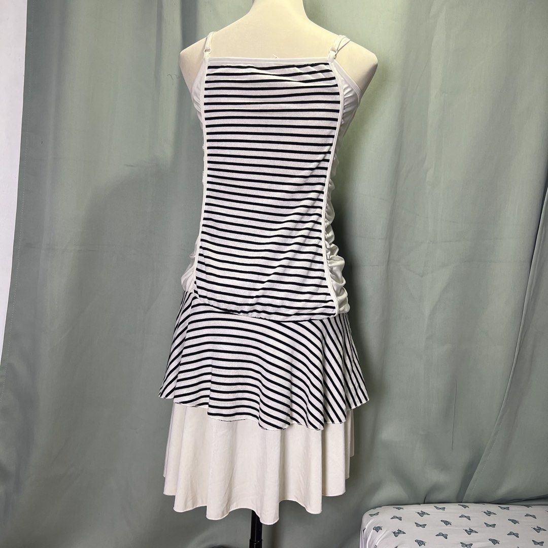 twee esoteric striped cami dress (Category: Dresses) located in Malabon City. Submitted by minidressmonster (Listing ID 1466470719, Image 2). Description: twee emo drop waist striped asymmetrical unique dress super stretchy lakas maka snatchhhhh ang flattering niya best fit m-semi large has slight flaws (last pic) and needs wash so selling low! rfs: not my size.