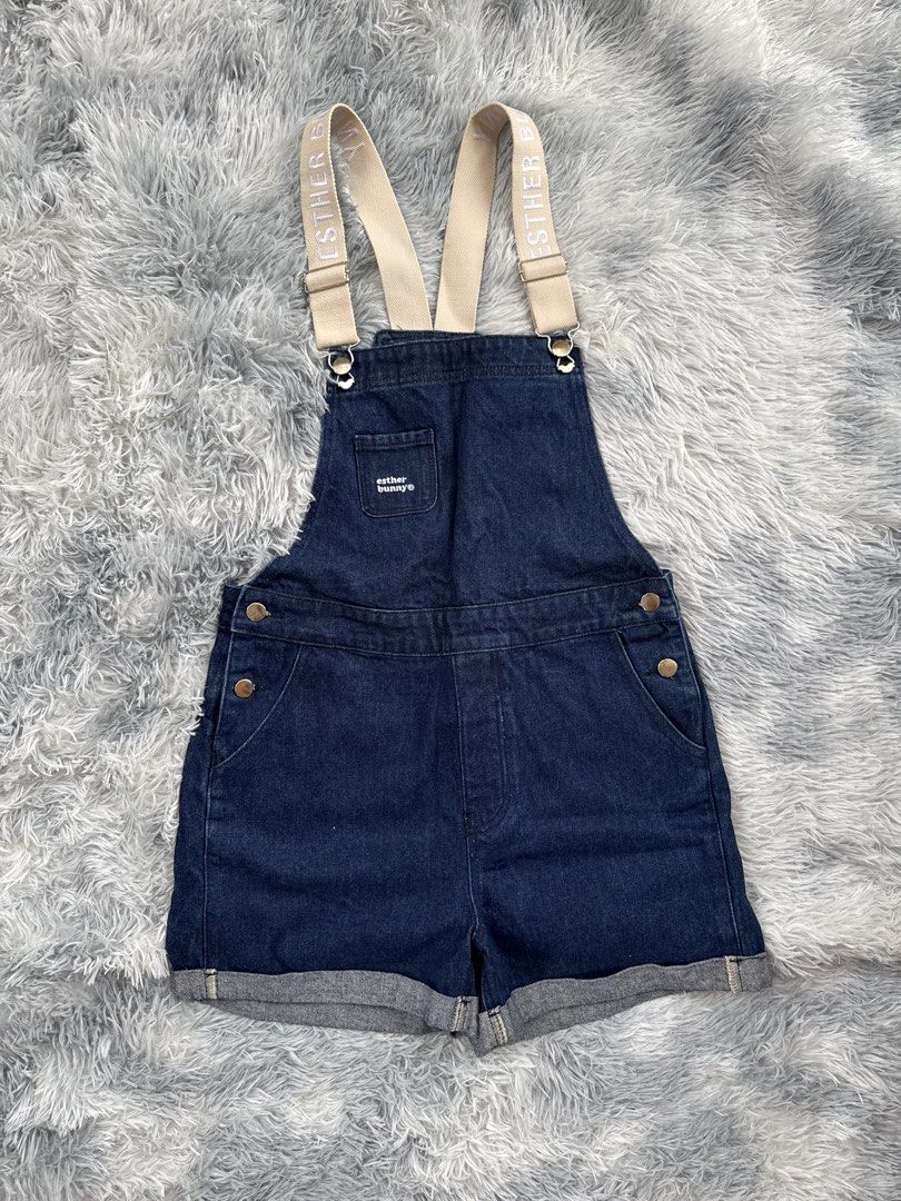 Esther Bunny Denim Jumper (Category: Jumpsuits) located in Taguig. Submitted by mrwickjohn67 (Listing ID 1466459048, Image 1). Description: Excellent Issue: no issue Size: (in inches) 30-32 waistline - Med on tag.