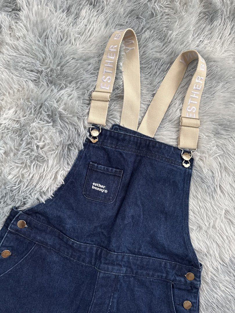 Esther Bunny Denim Jumper (Category: Jumpsuits) located in Taguig. Submitted by mrwickjohn67 (Listing ID 1466459048, Image 2). Description: Excellent Issue: no issue Size: (in inches) 30-32 waistline - Med on tag.