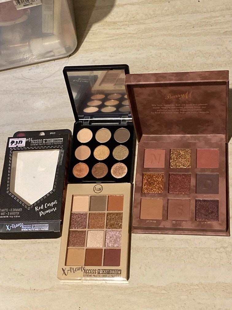 Eyeshadow Palette bundle (Category: Makeup) located in Paranaque City. Submitted by veibi3 (Listing ID 1466354707, Image 2). Description: wearable shades Jcat is brandnew Rest are swatched/lighly used.