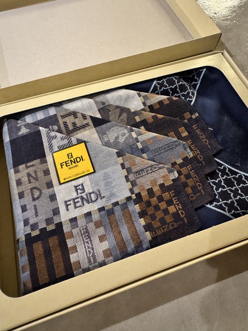 Fendi Handkerchief Gift Set (Category: Luxury Accessories) located in Manila. Submitted by thevintage90_sretro. (Listing ID 1466372175, Image 2). Description: Fendi Handkerchief Gift Set Brandnew with box legit dm.