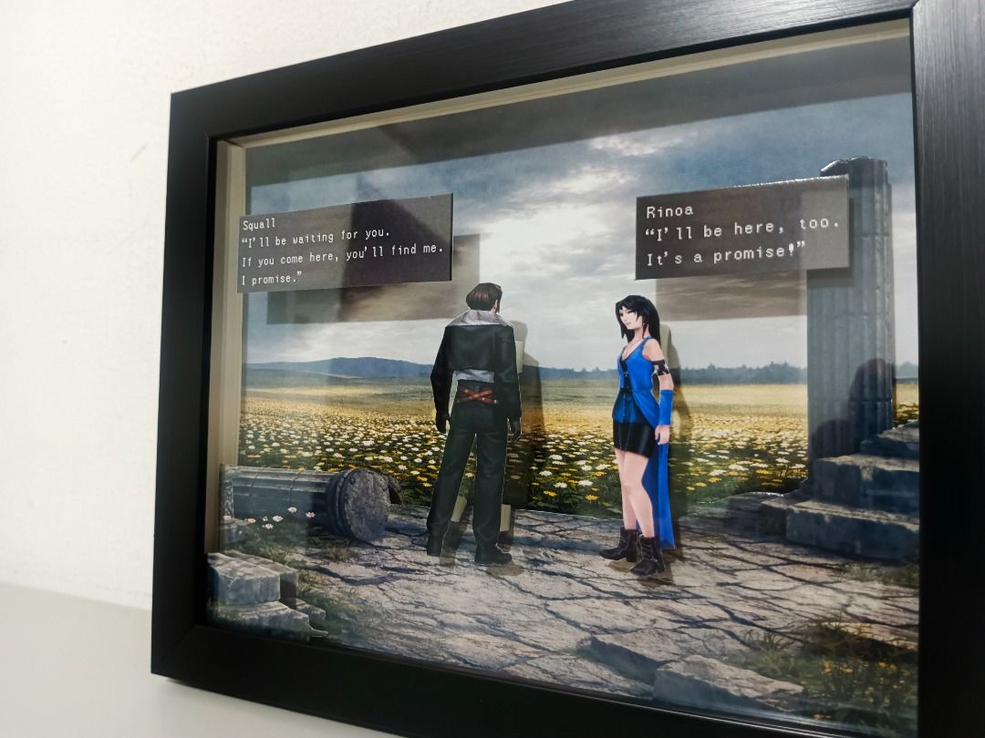 Final Fantasy 8 - Squall & Rinoa Video Game Shadow Box (Category: Nintendo) located in Quezon City. Submitted by natzuki10 (Listing ID 1466363742, Image 3). Description: Final Fantasy 8 - Squall & Rinoa Video Game Shadow Box Height: 8 inches Width: 10 inches *Handmade Pixel Shadow Boxes *Accepting Customized Designs *Perfect for Gamers & Collectors #videogames #nintendo #playstation #roomdecor #collection #gamer #gift.