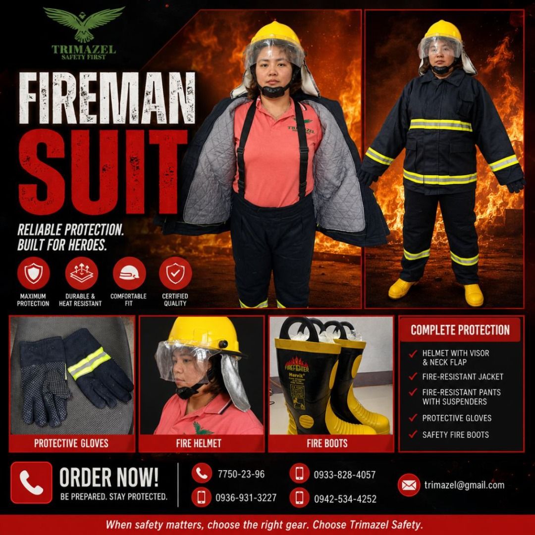 FIRE MAN SUIT (Category: Looking For) located in Paranaque City. Submitted by buynowbilikanow (Listing ID 1466338983, Image 1). Description: ✅ Guaranteed lowest price ✅ Quality products ✅ Big discount for bulk orders ✅ 100% LEGIT TRUSTED SUPPLIER! ✅ With Complete Legal Documents ✅ BIR Registered We Supply All Kinds Of PPE Supplies, Raincoat, Hard Hat, Cooler Box, Plastic Trash Bin, Road Barriers, Kayak Boats, Crystal Kayak, Traffic Cone, T-Bollar