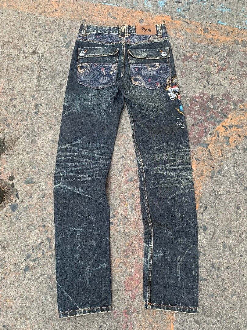 FOR SALE (Category: Jeans) located in Manila. Submitted by trash2cash_420 (Listing ID 1466439024, Image 2). Description: BIG TRAIN EMBROIDERY JEANS -WAIST:30 -LENGTH:43 -LEG OPENING: 7.5 EXCELLENT & CRISPY CONDITION.