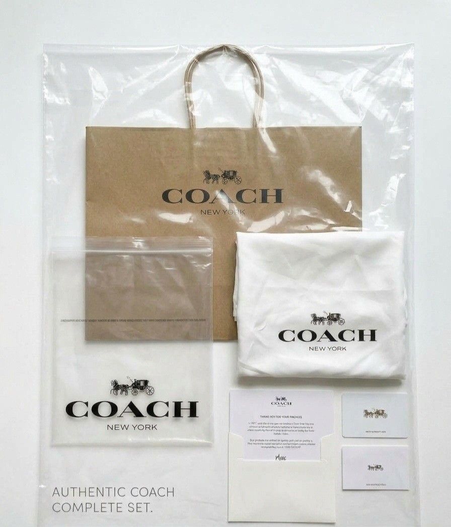 FOR SALE AUTHENTIC SET COACH BAG COMPLETE PACKAGING (Category: Looking For) located in Las Pinas. Submitted by outerwearsmanila (Listing ID 1466361372, Image 1). Description: Description Brand New AUTHENTIC GAURANTEE 💯 Complete set packaging 1 Paper bag large 1 dust bag large 1 plastic bag 1 complete Gift Card with envelope. 599.00.
