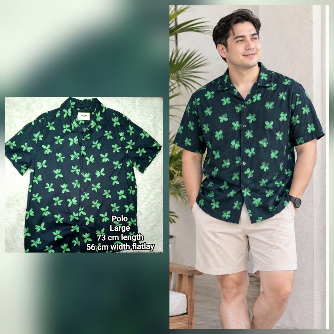 Formal polo green black leaves design button top (Category: Formal Shirts) located in Quezon City. Submitted by niceprelovedstuffsymc (Listing ID 1466399873, Image 2). Description: .
