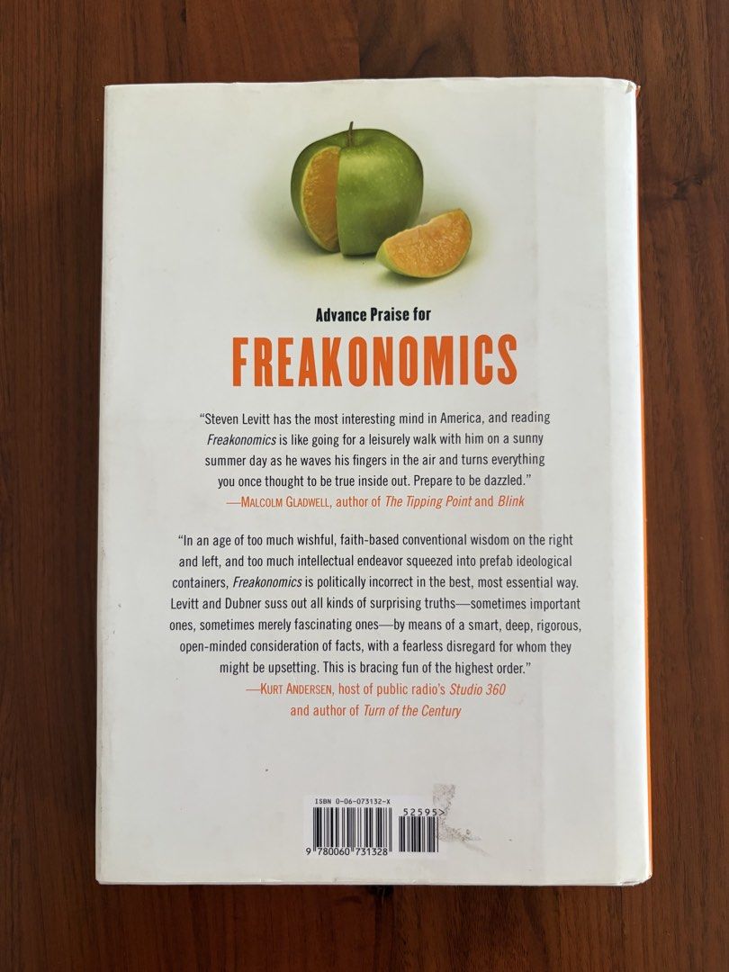 Freakonomics by Steven D. Levitt and Stephen J. Dubner (Category: Storybooks) located in Manila. Submitted by kaptainsunshine (Listing ID 1466350980, Image 2). Description: - Title: Freakonomics (NYT Bestseller) - Authors: Steven D. Levitt and Stephen J. Dubner - Format: Hardcover with dust jacket - Condition: Clean and crisp pages - Genre: Unconventional economics and fascinating everyday truths - Perfect for curious readers and book lovers.