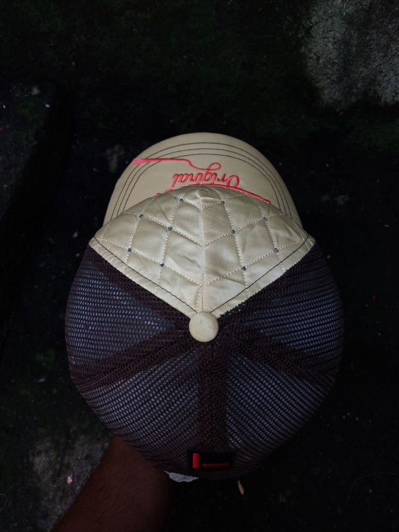 FUBU Original Quilted Trucker Cap Brown Gold (Category: Caps & Hats) located in Sorsogon. Submitted by Gthrift420 (Listing ID 1466450287, Image 3). Description: - 100% Authentic FUBU The Collection trucker cap - Gold quilted front panel with red embroidery and rhinestone details - Brown mesh back for breathability and comfort - Adjustable snapback closure for a custom fit - Made in Korea with official interior tags and serial number F-C.09205.