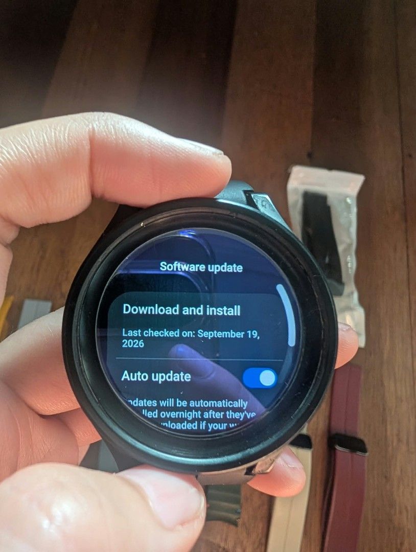Galaxy watch 5 pro 45mm (Category: Wearables & Smart Watches) located in Manila. Submitted by zeal_biancadennise (Listing ID 1466449038, Image 3). Description: RFS: Decluterring - upgraded. Not being used, no damage, good condition Used but not abused Galaxy watch 5 pro 45mm comes with charger, 9 straps with1 original strap,unused tempered glass and protector 7k Gcash or COD meet up Or pick up at BFRV clubhouse or Delivery to be covered by buyer.