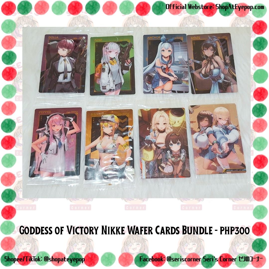 GODDESS OF VICTORY: NIKKE CARDS BUNDLE - PHP 300 (Category: Character Goods) located in Las Pinas. Submitted by seriscorner (Listing ID 1466398675, Image 1). Description: GODDESS OF VICTORY: NIKKE CARDS BUNDLE - PHP 300 ------Courier: SPX Xpress (sf c/o buyer) We accept payments via BDO, Maribank, GoTyme, and GCash..