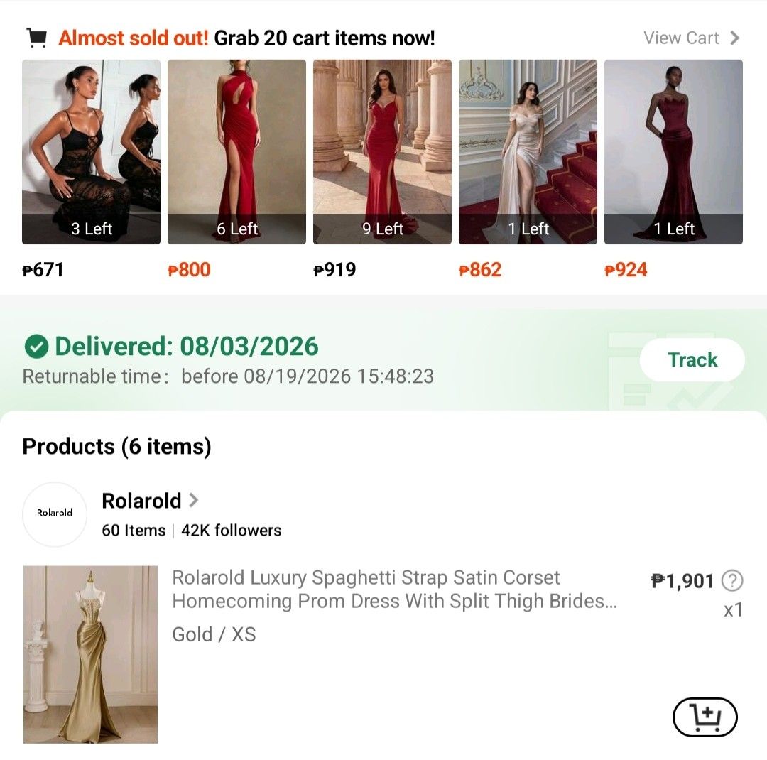 Gold Gown (Category: Evening dresses & gowns) located in Paranaque City. Submitted by xxgeorgia (Listing ID 1466561122, Image 3). Description: used once only xs to small.