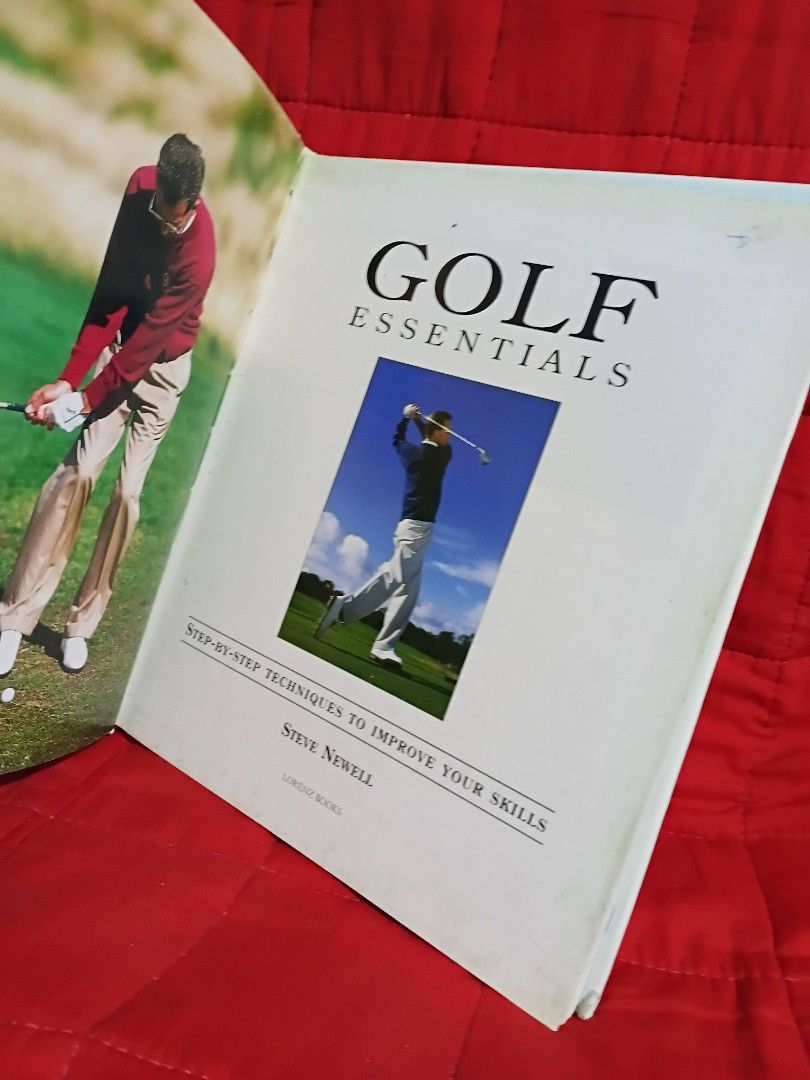 Golf Essentials Step-by-Step Techniques Book Steve Newell (Category: Textbooks) located in Manila. Submitted by krishna_ayanami (Listing ID 1466526790, Image 2). Description: - Title: Instructional Golf Book by Steve Newell and Paul Foston - Publisher: Lorenz Books - Format: Hardcover (shows some wear on the spine and edges) - Content: Step-by-step techniques, proper posture, exercises, and tips to avoid common pitfalls - Visuals: Clear photos an