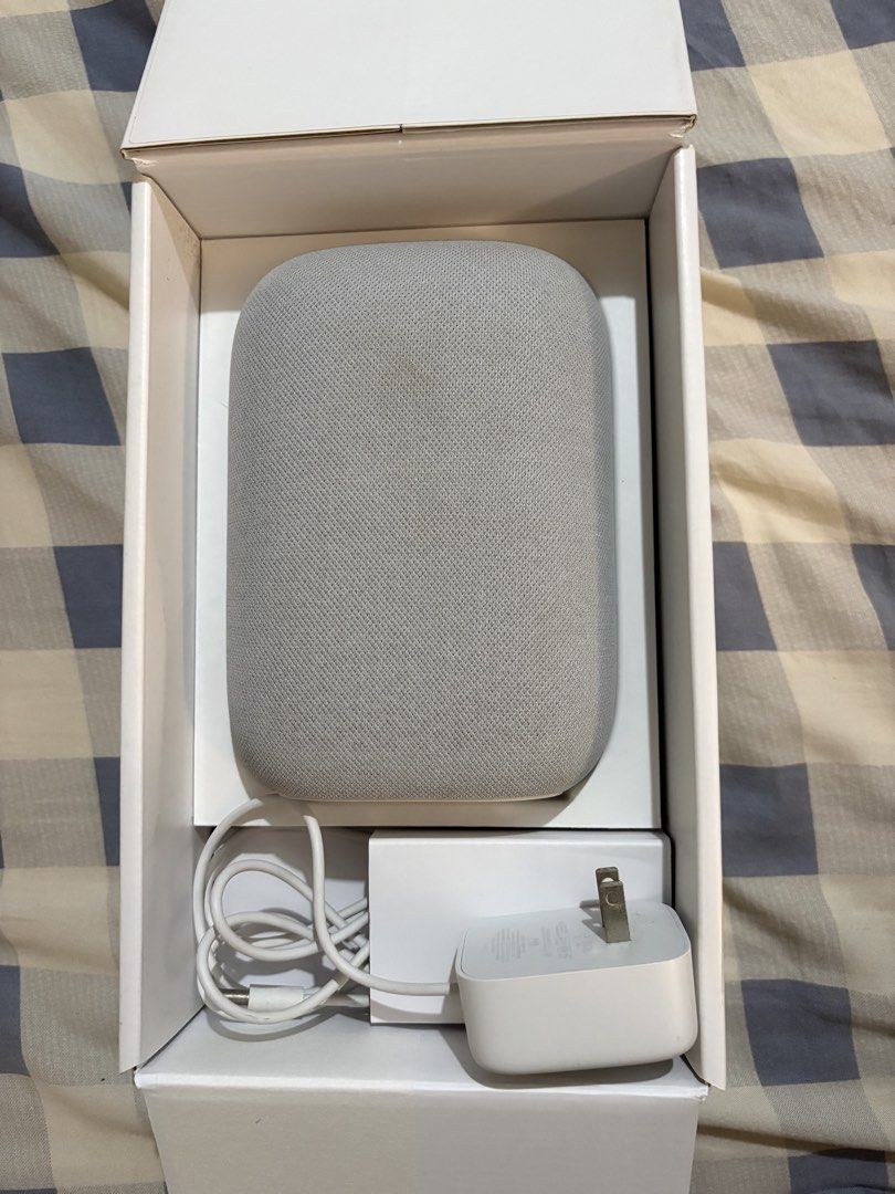 Google Nest Audio Smart Speaker (Category: Soundbars, Speakers & Amplifiers) located in Makati City. Submitted by amarthas.closet (Listing ID 1466460755, Image 3). Description: - Inclusions: Original box, power adapter, and cable - Issue: It may disconnect from your device (mobile, PC, etc.) once or twice. I didn’t break it. It’s just a known issue that some Google Nest Audio owners are dealing with. .