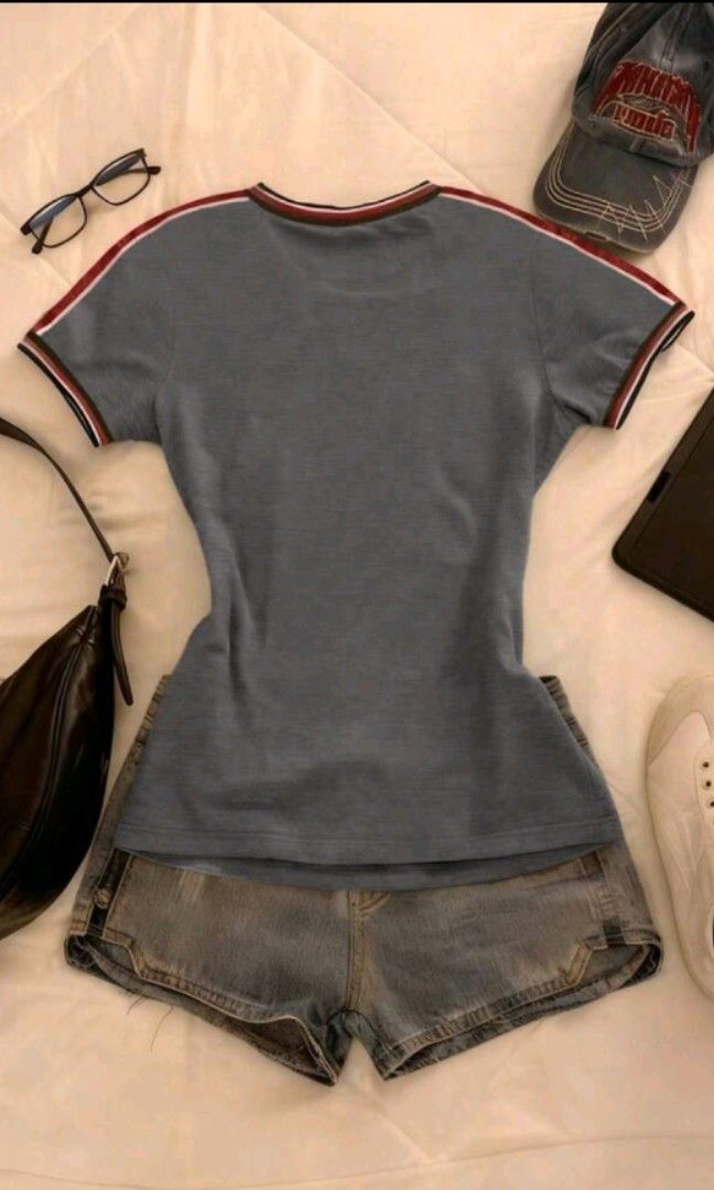Gray sports vneck varsity tee (Category: Shirts) located in Pateros City. Submitted by soshifem (Listing ID 1466553136, Image 2). Description: brandnew size small.