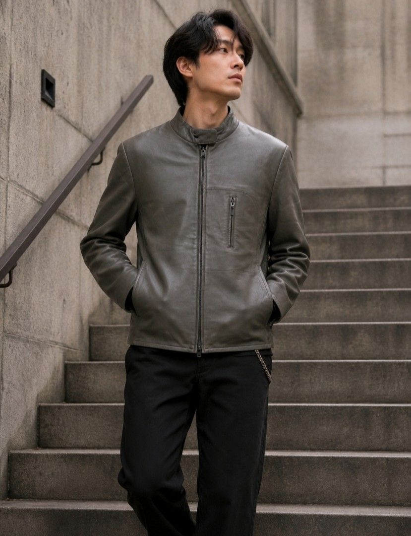 CAFE RACER LEATHER JACKET FOR MEN'S (Category: Coats, Jackets and Outerwear) located in Baguio. Submitted by vertex_nga.pow (Listing ID 1466492311, Image 1). Description: CAFE RACER LEATHER JACKET FOR MEN'S SMALL SIZE DIMENSION 25.5L BY 18.5 ARMPIT TO ARMPIT 16.5 INCHES SHOULDER TO SHOULDER 23.5 INCHES SLEEVE LAMB LEATHER MATERIAL GOOD CONDITION SIGN OF USAGE ONLY BAGUIO LOCATION PLUS SF SA MALAYU JNT COURIER PASS COD UNLI VOUCH.