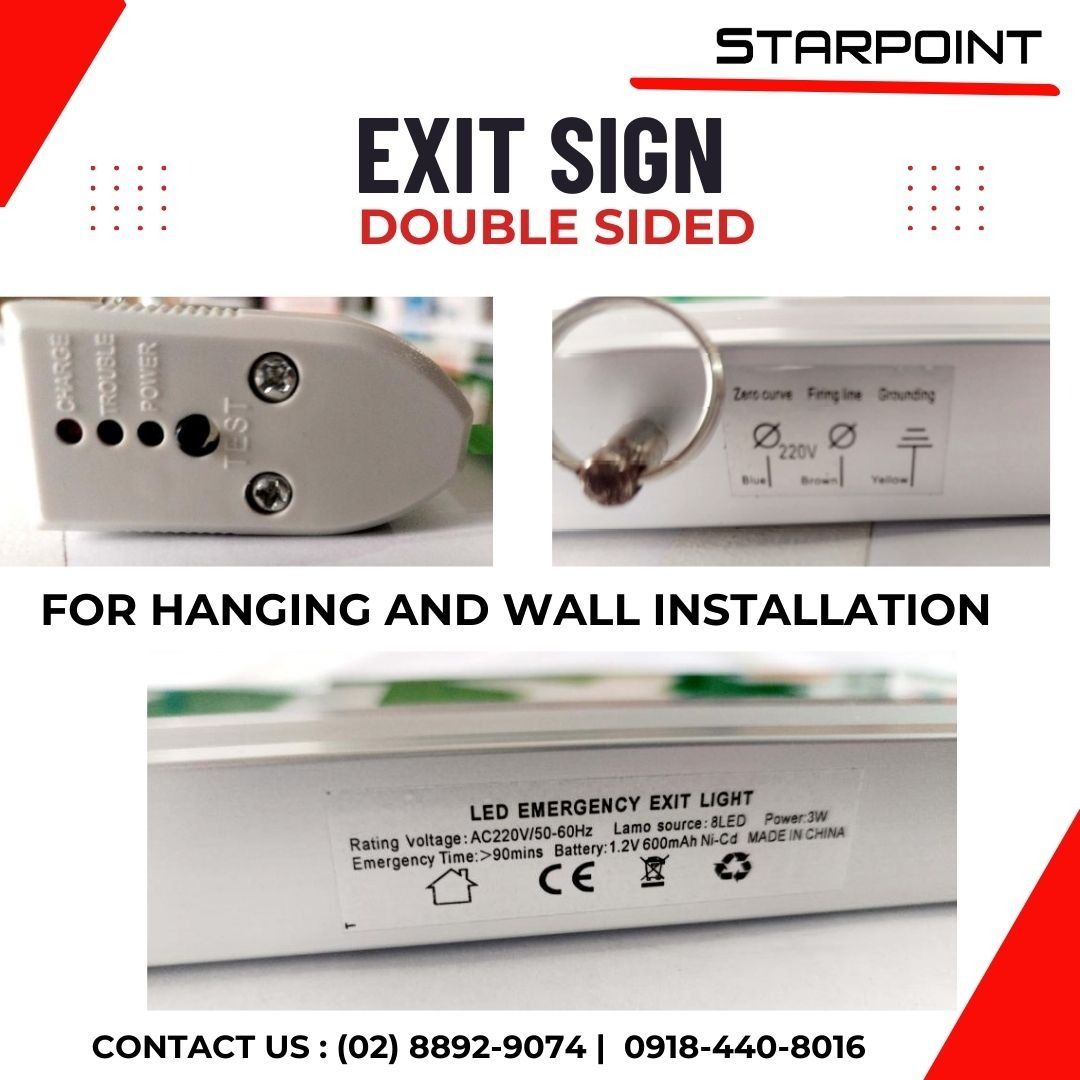 Green Led Exit Sign (Category: Lighting) located in Makati City. Submitted by one-shop.mkt (Listing ID 1466364910, Image 2). Description: 🚨 LED EMERGENCY EXIT SIGN – FOR SALE 🚨 Keep your workplace, commercial space, building, or establishment safe and clearly marked with a reliable LED Emergency Exit Sign. ✅ Bright and highly visible LED illumination ✅ Clearly indicates emergency exit routes ✅ Suitable for offices, stores, warehouses, schools, 