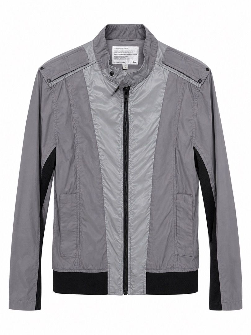 Grey Lightweight Bomber Jacket with Black Contrast Details (Category: Coats, Jackets and Outerwear) located in Manila. Submitted by arione1224 (Listing ID 1466456834, Image 1). Description: - Style: Grey bomber jacket with black side panels - Closure: Full front zip with stand collar - Details: Shoulder epaulets and two front pockets - Fabric: Lightweight and easy to layer - Condition: Clean inside and out.