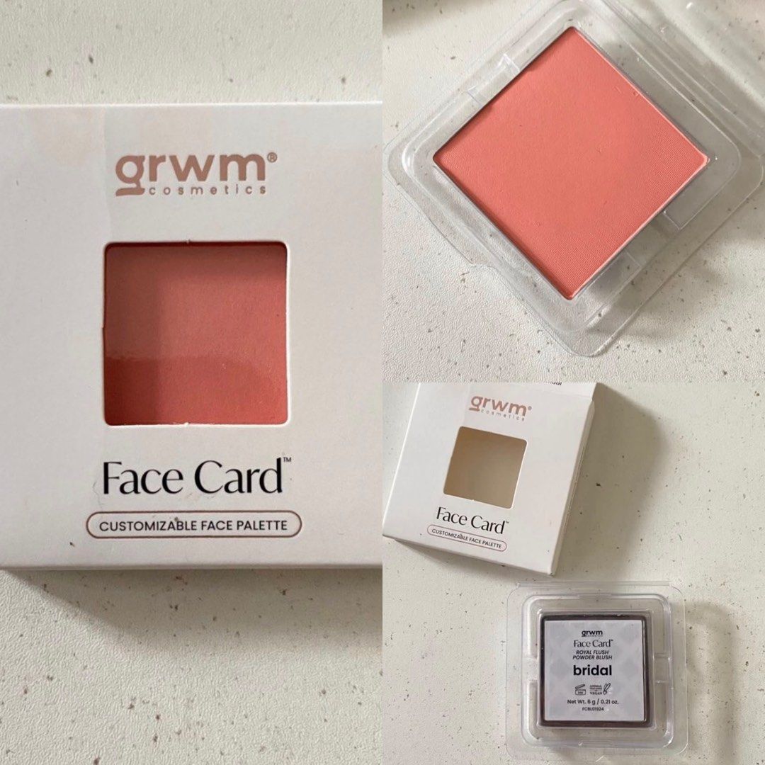 Grwm Face Card Bridal Powder Blush (Category: Makeup) located in Binan City. Submitted by myprelovedhaul (Listing ID 1466411238, Image 2). Description: - swatched! - last price posted! - please message only if sure buyer! - limited replies only. - Available unless mark as sold. - Ship via j&t or lalamove for same day. -Mode of payment: Gcash 📍Biñan Laguna .