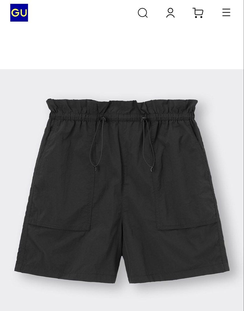GU Black Nylon Cargo Shorts Size L (Category: Shorts) located in Cavite. Submitted by yakultjeni85475 (Listing ID 1466477362, Image 3). Description: - Brand: GU - Size: Large (L) - Color: Black - Condition: Like new with tags intact - Material: Lightweight nylon, ideal for warm weather - Features: Elastic waist with adjustable drawstring cords and handy side cargo pockets.