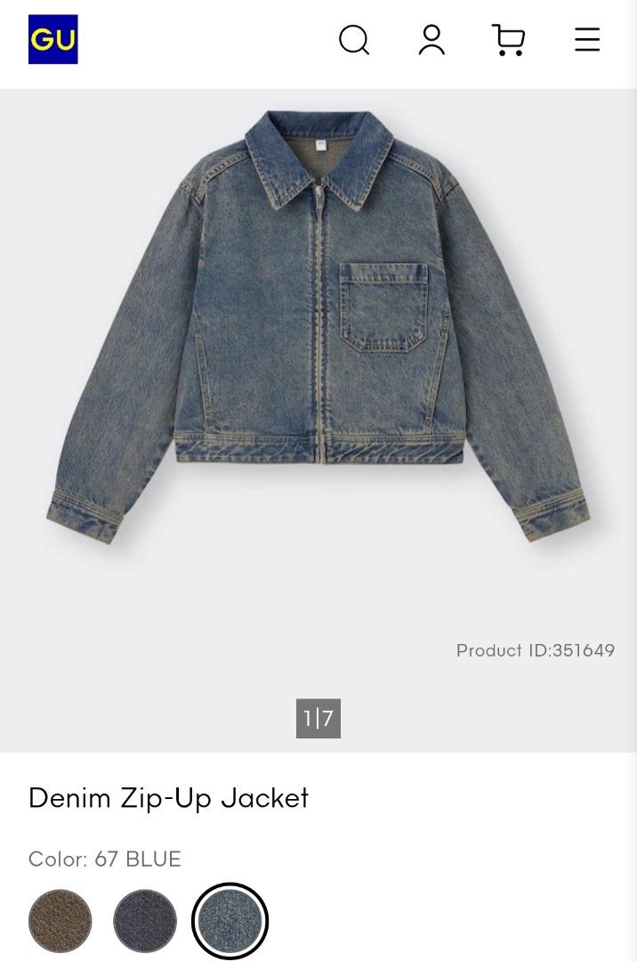 GU Denim Zip-Up Jacket (Category: Coats, Jackets and Outerwear) located in Quezon City. Submitted by khelou (Listing ID 1466460862, Image 3). Description: .