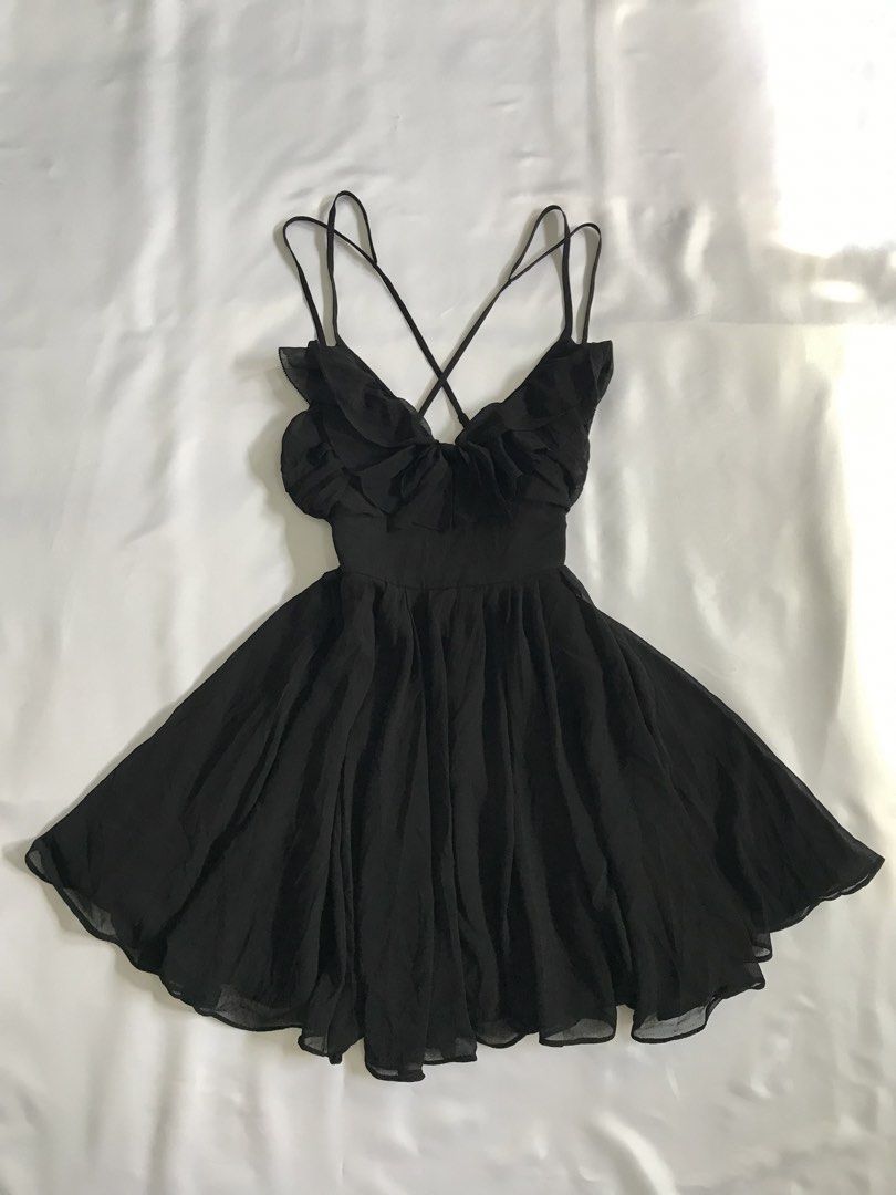 Guess Flowy Black Dress (Category: Dresses) located in Davao. Submitted by mira_e02 (Listing ID 1466425374, Image 1). Description: Size : S-M , Bust : 30 inch , Waistline: 26-27 inches, Above the Knee Dress. .