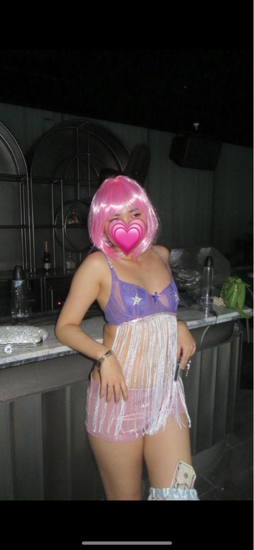 Halloween Costume - Closer - (Category: Sets or Coordinates) located in Makati City. Submitted by the8gf (Listing ID 1466412522, Image 1). Description: price is negotiable ;) RFS: i used it last halloween and have nowhere to use it for again includes: - pink wig - DIY bra (the fringe is handsewn) - pink metallic shorts - perfect for S to semi M frames .