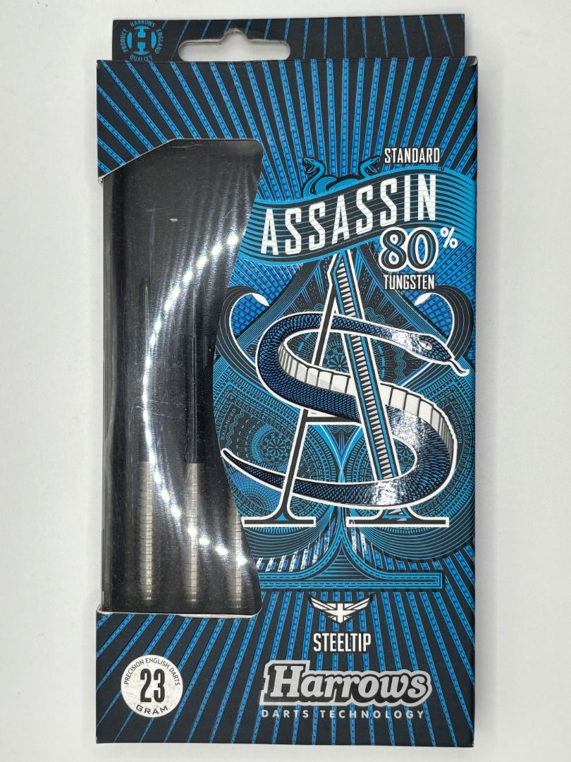 Harrows Assassin 80% Tungsten 23g Steeltip Darts, Sports Equipment ...