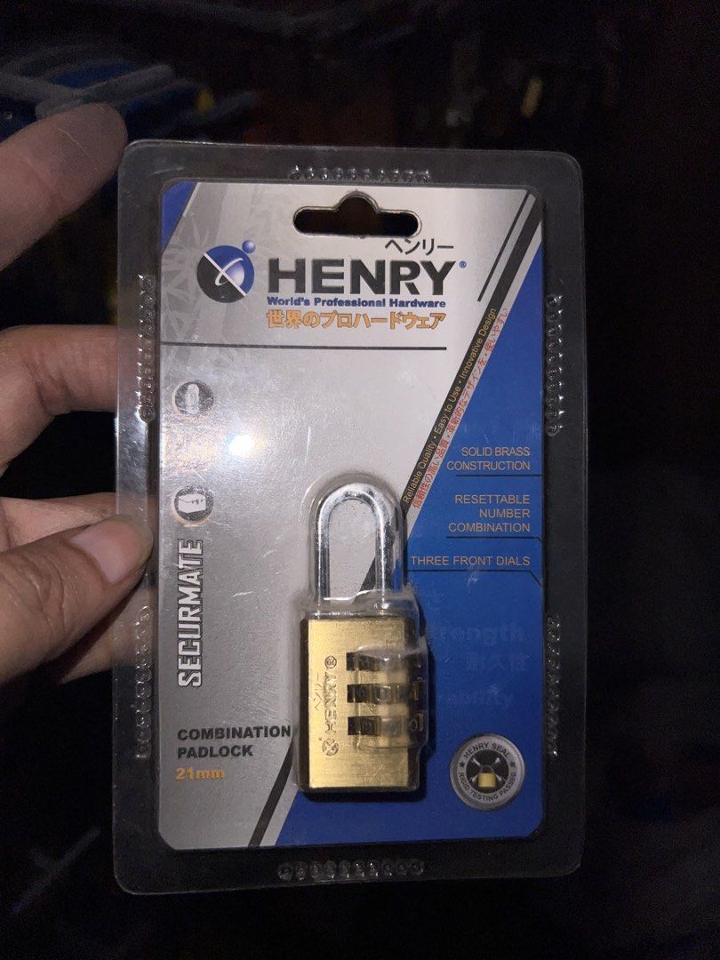 Henry and mmt padlock (sale) (Category: Locks, Doors & Gates) located in Paranaque City. Submitted by pilipinashop (Listing ID 1466414008, Image 3). Description: Price starts at 110 Brand new Sale mt306 30mm - 110 henry 50mm - 300 / 500 henry 30mm - 170 .