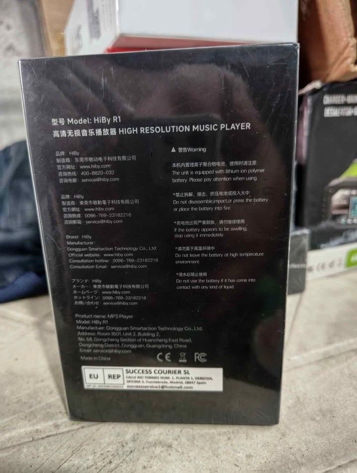 HiBy R1 High Resolution Music Player (Category: Portable Music Players) located in Dasmarinas. Submitted by zildthereaper (Listing ID 1466440534, Image 3). Description: - Model: HiBy R1 Portable High-Resolution Music Player - Color: Black - DAC: CS43131 for superior audio quality - OS: HiByOS - Audio Support: DSD256 and PCM384 - Connectivity: Built-in WiFi and LDAC Bluetooth streaming - Condition/Inclusions: Comes with original retail box and pro