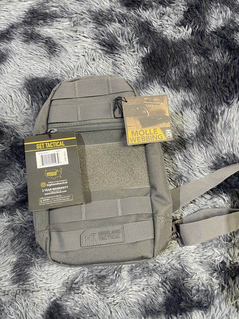 tactical bag (Category: Sling Bags) located in Caba. Submitted by thriftedpopcorn (Listing ID 1466435108, Image 2). Description: highland tactical Molle Webbing sling bag (REX) dimentions: length:12 inches width:9 inches multipocket from US balikbayan box over all condi: good as new 1k plus sf 💰mop:gcash/maribank 📦mod:jnt 📍location: san fernando la union.
