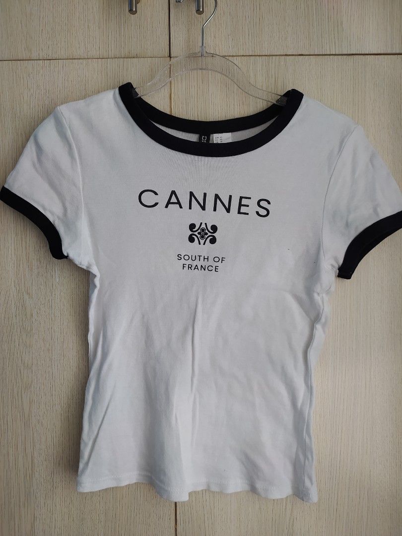 H&M CANNES Top (Category: Shirts) located in Bacoor. Submitted by lieze (Listing ID 1466441567, Image 1). Description: may yellow stain sa armpit part cause of deodorants, but barely noticeable naman dm for pic fitted top xs size.