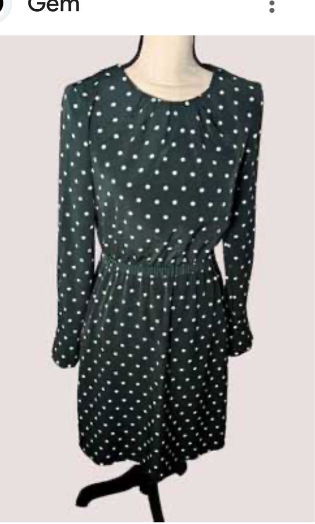 H&M green polka dress (Category: Announcements) located in Las Pinas. Submitted by silvader (Listing ID 1466445910, Image 1). Description: New Never worn Large or EU42 .