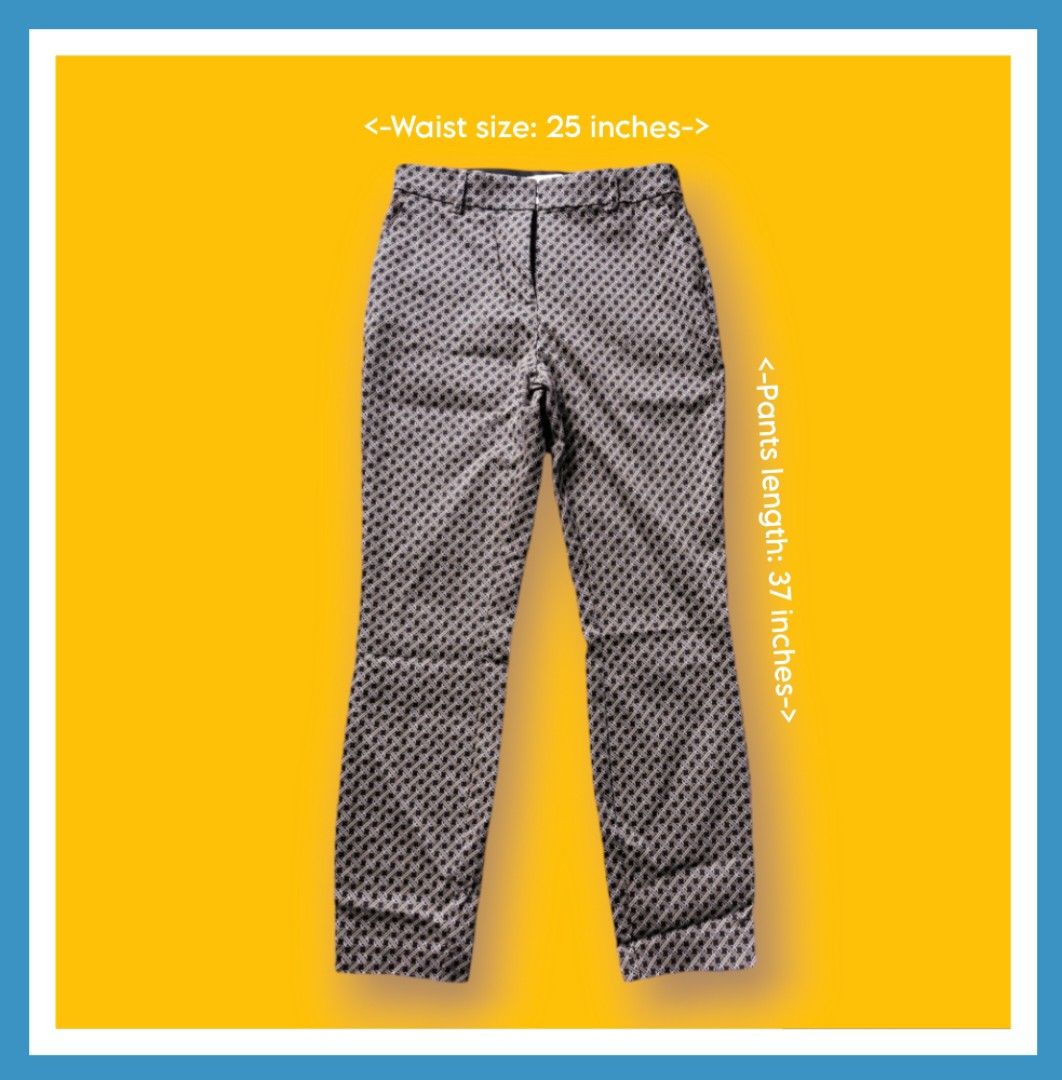 H&M Monogram Pattern Womens Cigarette Style Pants (Category: Other Bottoms) located in Bacoor. Submitted by nineties_kid (Listing ID 1466448595, Image 1). Description: >===> H&M Monogram Pattern Womens Cigarette Style Pants Brand: H&M Type: Casual Straight Pants Size: Small Waist size: 25 inches Pants length: 37 inches Color: Brown ___________________________ ▶LBC Cash on Pick-up (C.O.P) Offer nation-wide delivery, as long as there is an LBC bran