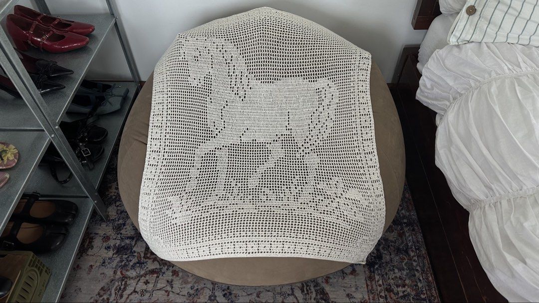 Horse Filet Crochet (Category: Handmade Craft) located in Manila. Submitted by declutte.wsoph (Listing ID 1466398774, Image 1). Description: Selling my horse filet crochet! Rfs is decluttering 🫶🏼 Slighty negotiable - Size: 70cm x 70cm (this is super big) - 3ply cotton yarn - Not thrifted. Fully handcrafted. - DM for more pics .