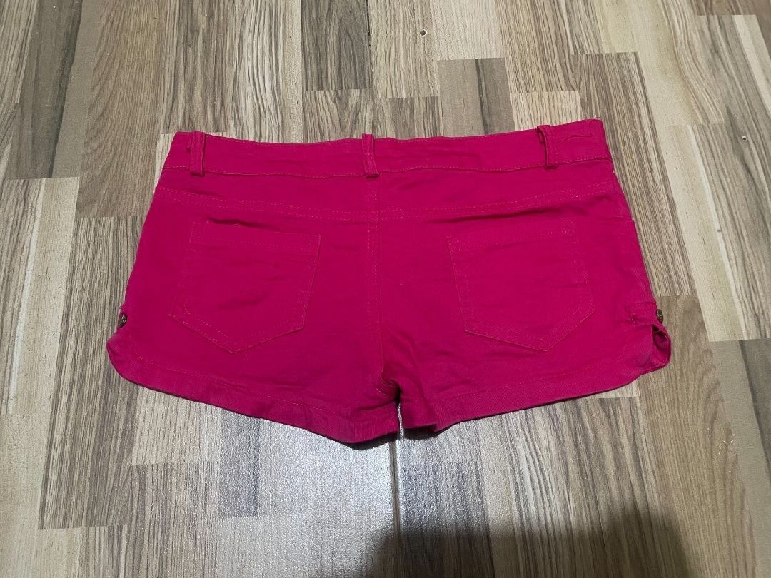 Hot Pink Low rise Micro Shorts (Category: Shorts) located in San Pedro. Submitted by r.vynarchives (Listing ID 1466550570, Image 2). Description: Size 28 Length 7.7 • Washed Ready to Wear —DM for deets.