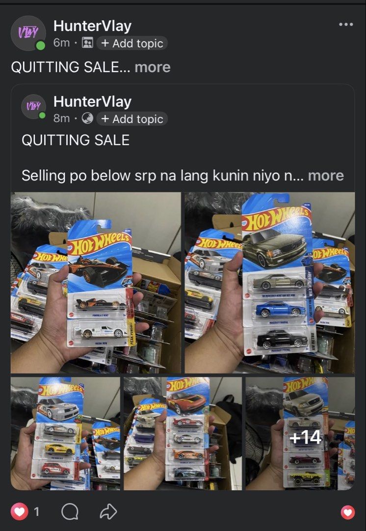 Hotwheels Mainline (Category: Action & Battle Toys) located in Taytay. Submitted by johanvlayon (Listing ID 1466476578, Image 1). Description: QUITTING SALE Selling po below srp na lang kunin niyo na 54pcs Hotwheels Mainline PM me if interested.