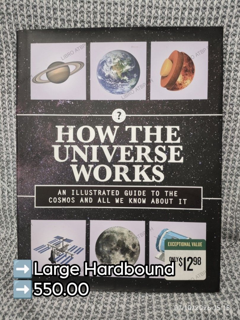 How the Universe Works (Category: Storybooks) located in Quezon City. Submitted by libro_atbp (Listing ID 1466412681, Image 1). Description: 📚 PRE-LOVED BOOKS FOR SALE Decluttering my personal collection. 💜 Prices & conditions are indicated in the photos. 💳 GCash / MariBank / GoTyme 🚚 Grab / Lalamove / Flash / J&T 📍 QC PAYO • FIRST TO PAY No COD • No reservations DM/comment if interested. 💜.