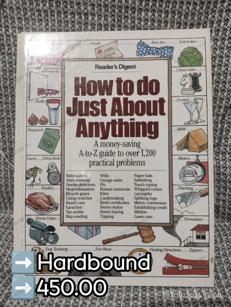 How to do just about anything (Category: Storybooks) located in Quezon City. Submitted by libro_atbp (Listing ID 1466409072, Image 1). Description: 📚 PRE-LOVED BOOKS FOR SALE Decluttering my personal collection. 💜 Prices & conditions are indicated in the photos. 💳 GCash / MariBank / GoTyme 🚚 Grab / Lalamove / Flash / J&T 📍 QC PAYO • FIRST TO PAY No COD • No reservations DM/comment if interested. 💜.