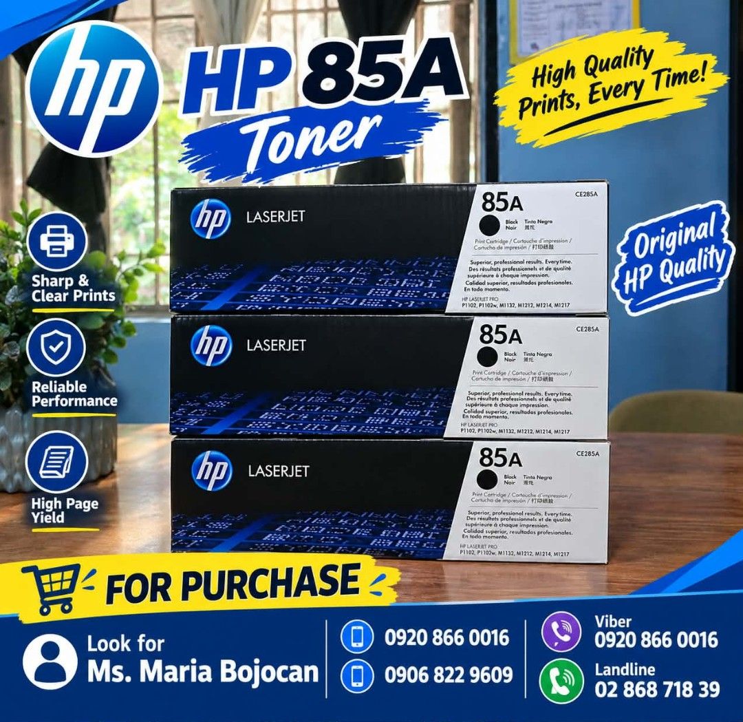 Hp 85a Laserjet Ink Toner Black (Category: Printers, Scanners & Copiers) located in Manila. Submitted by jackie0609 (Listing ID 1466394236, Image 1). Description: we supply Brand new Ink cartridges and toner nationwide ❗ 📌Original Brand new Ink Hp 682 Black/Tri-Color Hp 680 Black/Tri-Color Hp 678 Black/Tri-Color Hp 704 Black/Tri-Color Hp 932xL Black Hp 933xL Cyan Yellow Magenta Hp 955xL Black Cyan Yellow Magenta Hp 728 300ml / 130 ml Black Cyan 