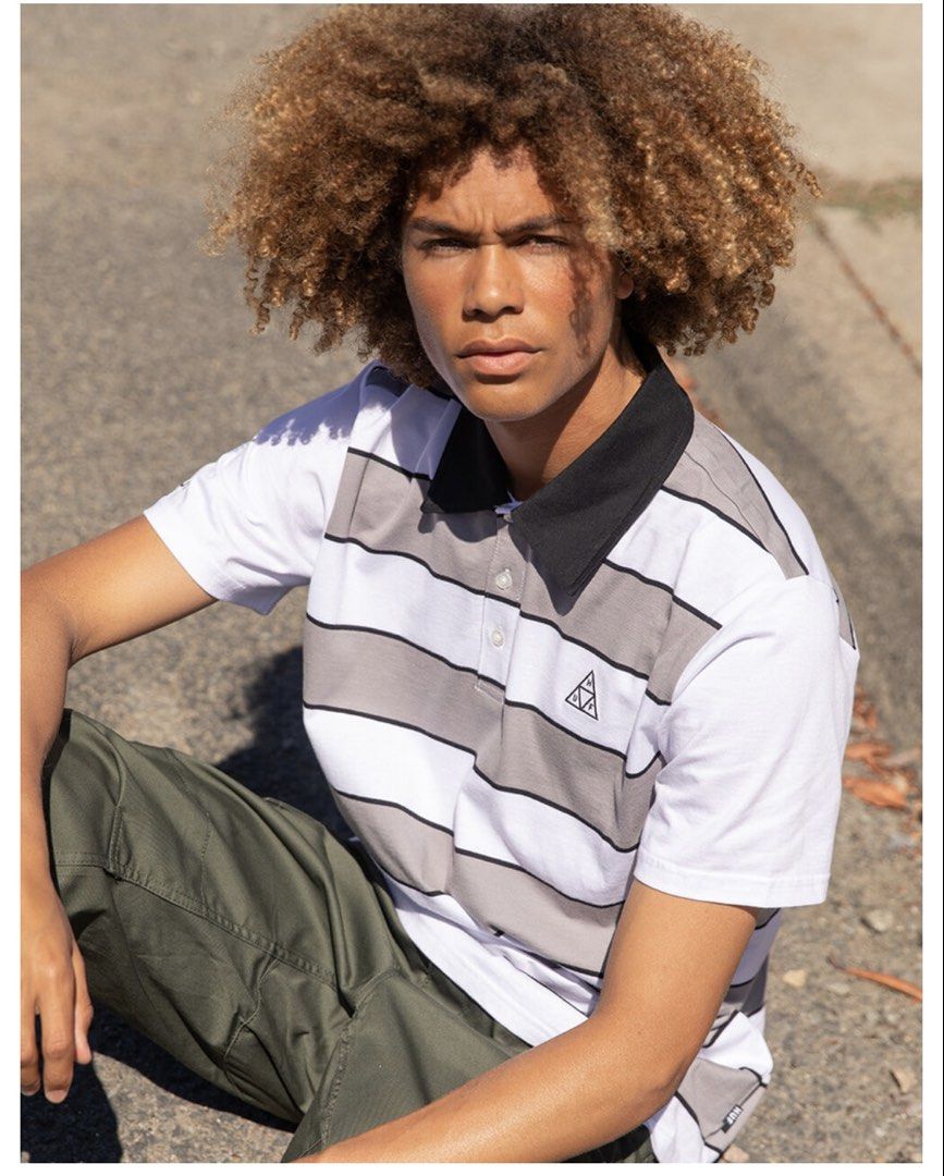 HUF SKATE (Category: Tshirts & Polo Shirts ) located in Quezon City. Submitted by fast_break (Listing ID 1466455315, Image 1). Description: HUF SKATE POLO 🛹 COLOR: WHITE STRIPE SIZE: L ON TAG DIMES: W22 x 28L📏 COLOR RATE:9.8/10 EXCELLENT CONDITION AS NEW ✅ NO ISSUE LOC:NOVA QC📍 DM TO PURCHASE 💌.