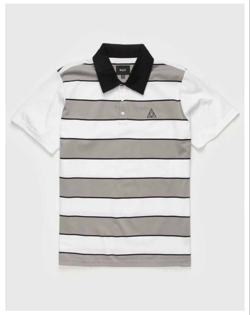 HUF SKATE (Category: Tshirts & Polo Shirts ) located in Quezon City. Submitted by fast_break (Listing ID 1466455315, Image 2). Description: HUF SKATE POLO 🛹 COLOR: WHITE STRIPE SIZE: L ON TAG DIMES: W22 x 28L📏 COLOR RATE:9.8/10 EXCELLENT CONDITION AS NEW ✅ NO ISSUE LOC:NOVA QC📍 DM TO PURCHASE 💌.