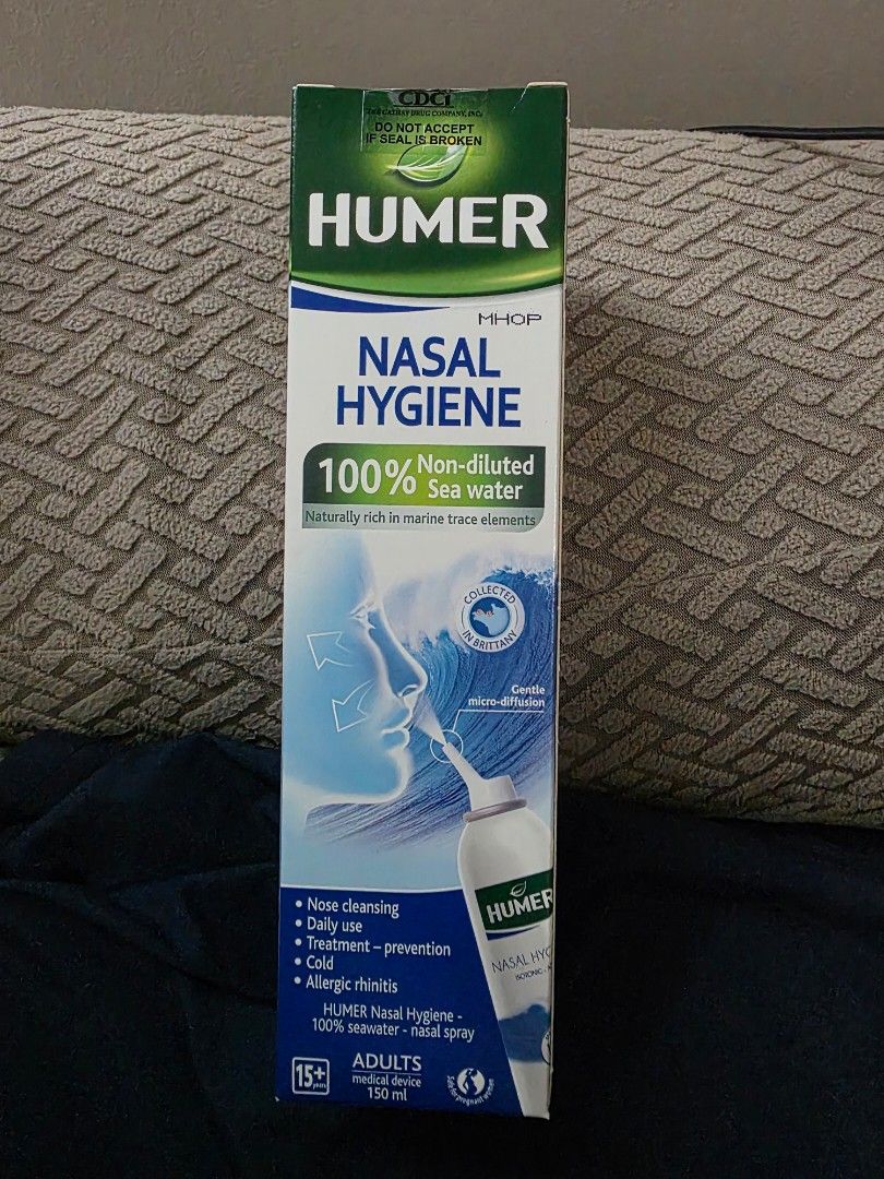 Humer Nasal Sea Water 150ml (Category: Face Care) located in Makati City. Submitted by thisisanne (Listing ID 1466422890, Image 3). Description: Humer Nasal Sea Water 150ml New sealed Sellling 650, SRP 850 Excess bought Makati.