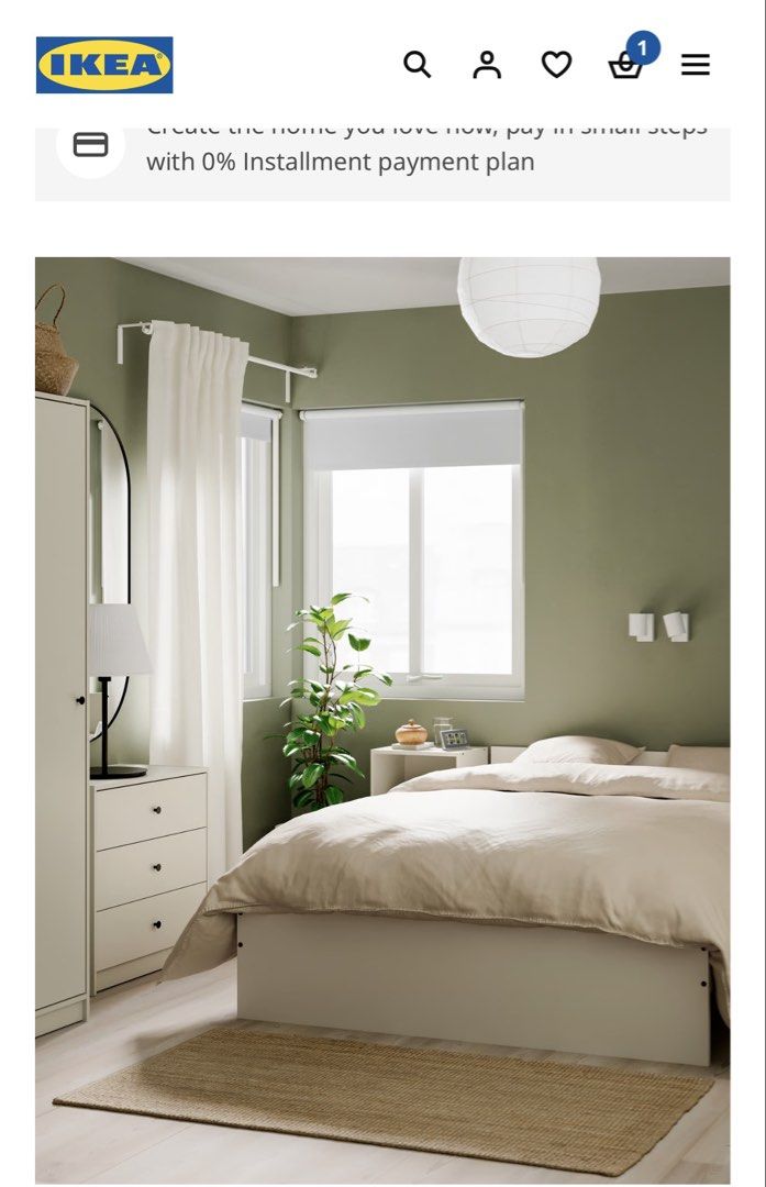Ikea King bed frame+mattress (Category: Bed Frames & Mattresses) located in Caloocan City. Submitted by royalwhale.a93635 (Listing ID 1466395737, Image 2). Description: Ordered the item but bought the wrong size we cant close the room door. We couldnt return because i left the country immediately OFW. So it wasnt used as much only during holiday few days.