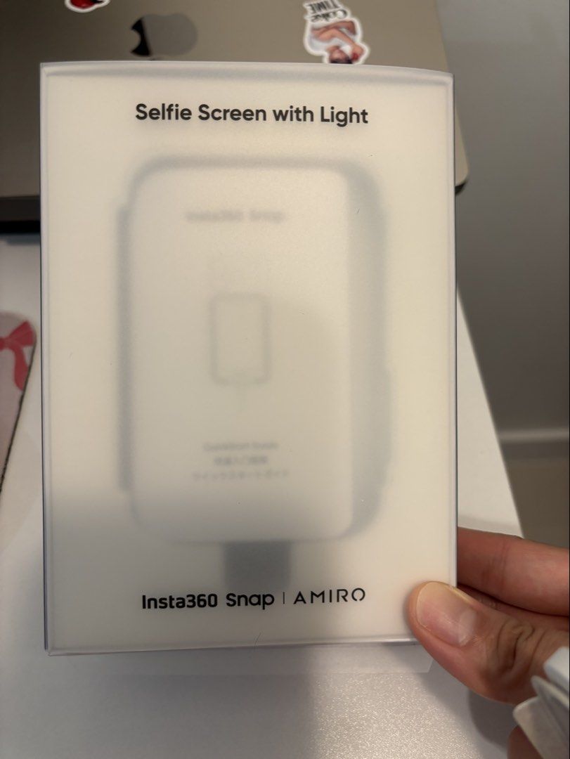 Insta360 Selfie Screen with Light (Category: Other Gadgets) located in Taguig. Submitted by mommae_preloved (Listing ID 1466435680, Image 3). Description: - Used during my Vietnam trip. With box, manual. Just plug and play RFS: Decluttering Brand: Insta360 x AMIRO (Snap Selfie Screen with Light) - Features real-time rear camera preview for ultra-sharp selfies and vlogging - Built-in light with adjustable color temperature and brightness levels - 