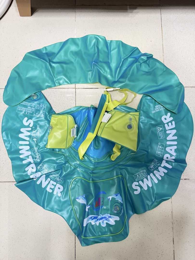 Intex Mushroon Floater and Orzbow Swim Trainer Pool Float (Category: Water Sports) located in Taguig. Submitted by 4e_fam_finds (Listing ID 1466385891, Image 3). Description: - Authentic Intex swim trainer float for toddlers - Fun green and blue colorway with dolphin graphics - Adjustable safety straps and secure buckle closures for a snug fit - Designed to help kids learn swimming basics safely - Comes complete with original packaging box Bundle
