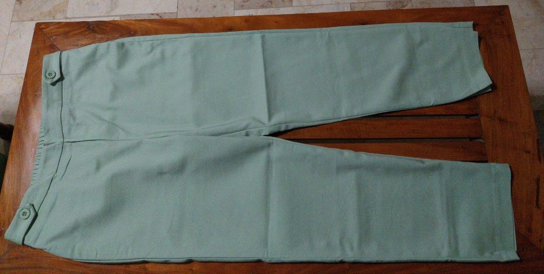 IORA casual trousers (Category: Other Bottoms) located in Marikina City. Submitted by positivity.thriftshop (Listing ID 1466453981, Image 1). Description: 💟 IORA mint green casual trousers ( color may vary due to lighting),bought in sg, never worn nkatago lng sa closet. 💟 Size L, back garterized pants, spare button,has front pockets and two mini pockets at the back 💚 MOP: GCash 🚚 Delivery Options: LBC and J&T only ( SF c/o buyer) 👎NO Cancell