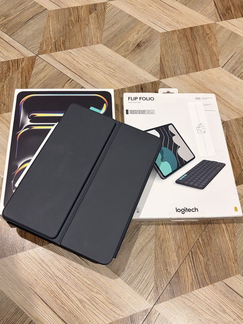 iPad Pro 13 inches M4 512gb Cellular (Category: iPad) located in Quezon City. Submitted by juanloco (Listing ID 1466410615, Image 3). Description: - Model: iPad Pro 13 inches M4, 512GB storage, Cellular version (e-sim) - Included: Apple Pencil Pro, Logitech Flip Folio Keyboard Case and original boxes - Condition: Well-maintained, excellent working condition - Features: Ultra-fast M4 performance, large 13-inch display, 512gb storage, versatile key