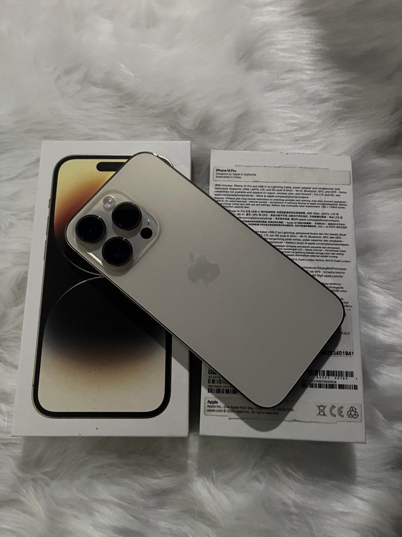 IPHONE 14 PRO 128GB (Category: iPhone 14 Series) located in Manila. Submitted by fsecret26577539 (Listing ID 1466448707, Image 1). Description: iPhone 14 PRO 128GB GOLD ‼️ ✅no issue ✅NTC APPROVED ZPA VARIANT ✅80% bh (orig) ✅fu (anysim) ✅truetone and face id ✅unli reset and check ✅orig all parts no history of repair ✅with orig box same imei and orig cord 📍MEET UP / LBC / LALAMOVE (vc first).