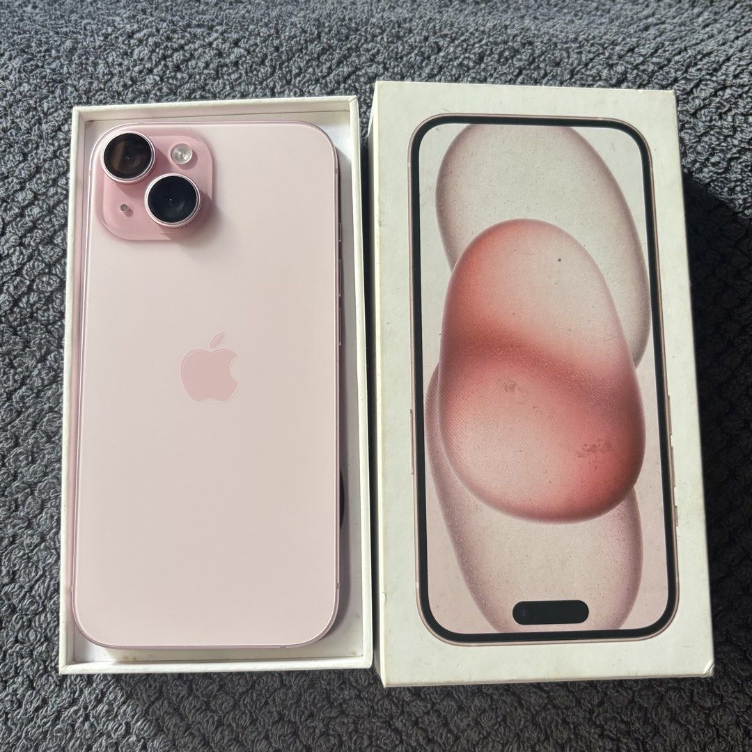 Iphone 15 (Category: Other Mobile & Gadget Accessories) located in Manila. Submitted by alejandra.996 (Listing ID 1466389224, Image 1). Description: Selling my personal used iphone 15 pink 13,500 for rush! FIXED! Paunahan nalang Rfs need funds since manganganak na 128gb, 89 original battery health 380 cycle count Working truetone and face id No history of repair No issue at all gagamitin mo nalang Open din for vc para ma check yung phone bago kun